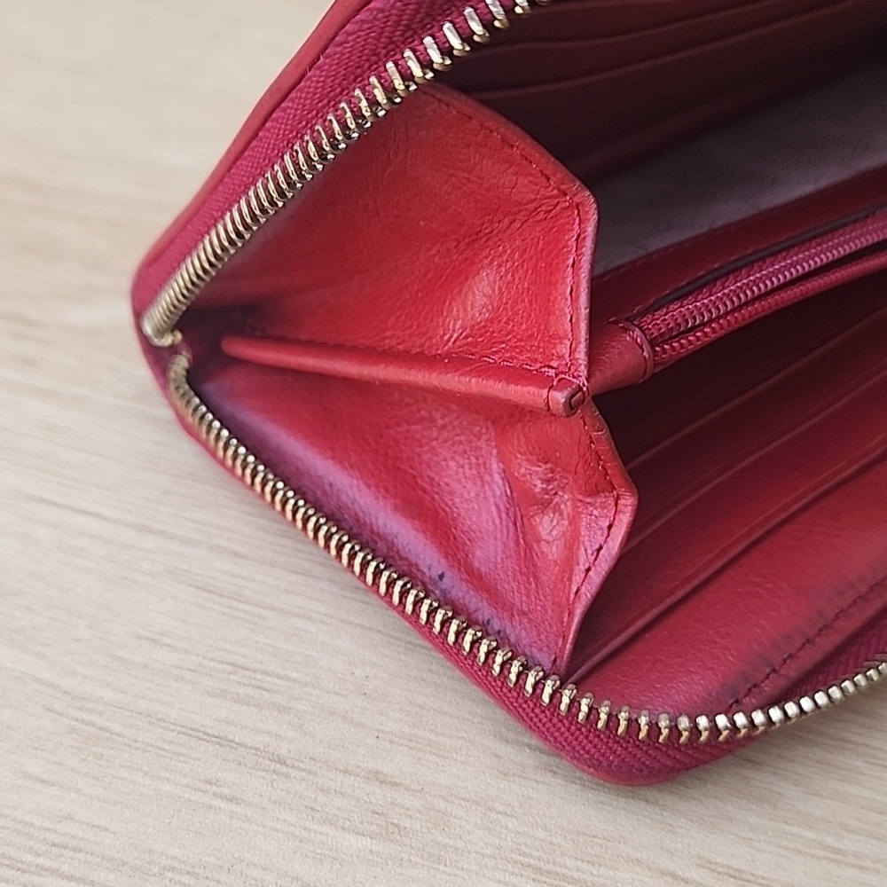 Michael Kors Brown Red Signature Canvas Wallet - Picture 12 of 13